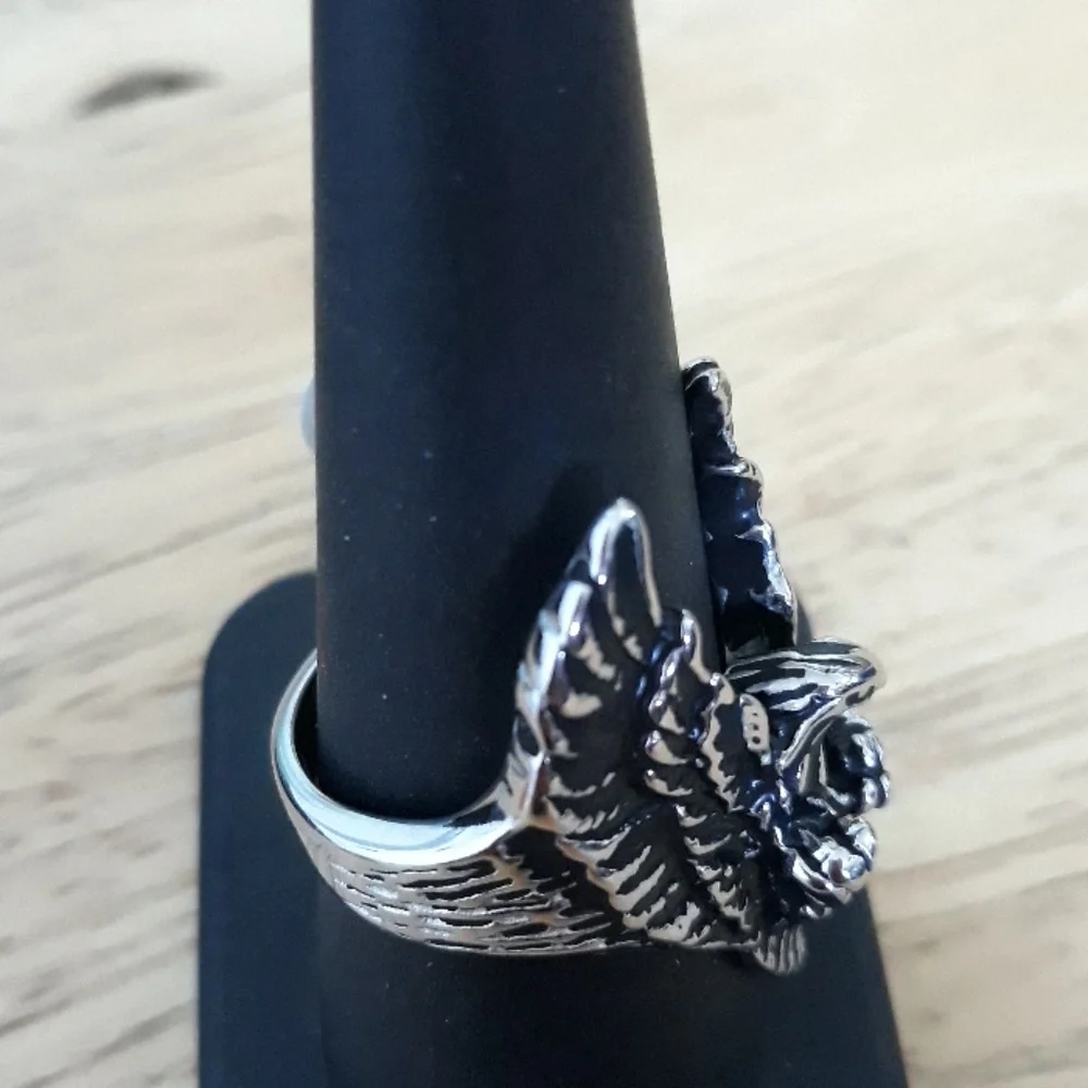 Stainless Steel Eagle Ring Sz 9 Large